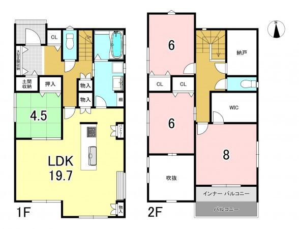 一宮市南印田、新築一戸建ての間取り画像です