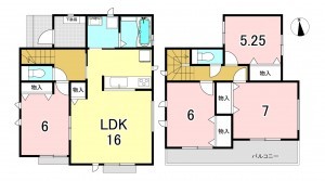 一宮市起、新築一戸建ての間取り画像です