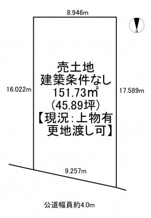 一宮市千秋町加納馬場、土地の間取り画像です