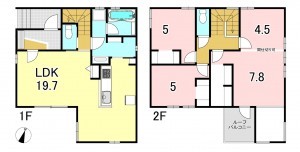一宮市朝日、新築一戸建ての間取り画像です
