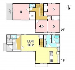 一宮市泉、新築一戸建ての間取り画像です