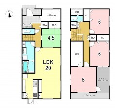 一宮市猿海道、新築一戸建ての間取り画像です