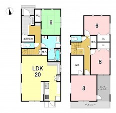 一宮市猿海道、新築一戸建ての間取り画像です