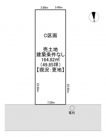 一宮市観音寺、土地の間取り画像です