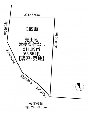 一宮市千秋町穂積塚本、土地の間取り画像です