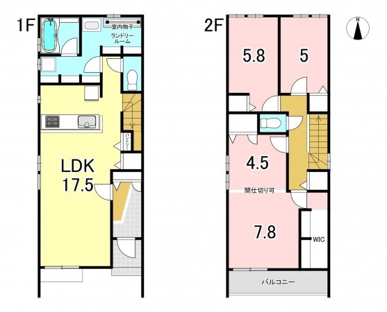 一宮市森本、新築一戸建ての間取り画像です