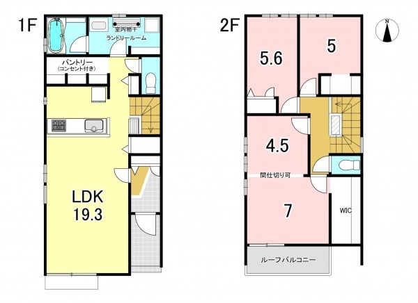 一宮市森本、新築一戸建ての間取り画像です
