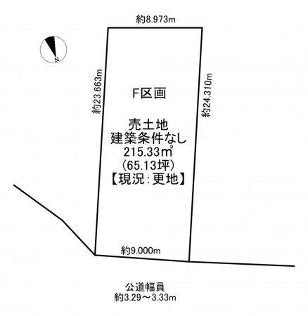一宮市千秋町穂積塚本、土地の間取り画像です