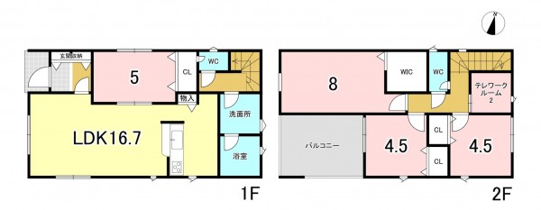 一宮市西五城、新築一戸建ての間取り画像です