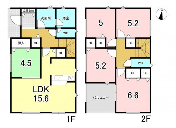 一宮市西五城、新築一戸建ての間取り画像です