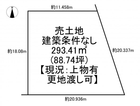 一宮市浅井町河田、土地の間取り画像です