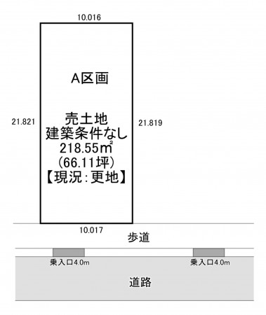 一宮市柚木颪、土地の間取り画像です