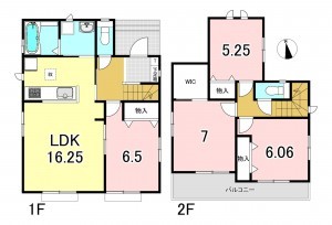 一宮市西島町、新築一戸建ての間取り画像です