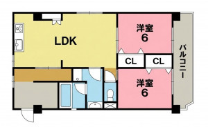 一宮市今伊勢町宮後、マンションの間取り画像です