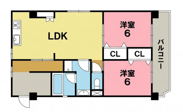 一宮市今伊勢町宮後、マンションの間取り画像です