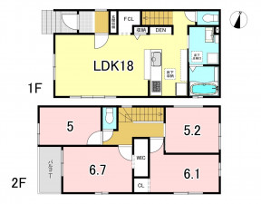 一宮市多加木、新築一戸建ての間取り画像です