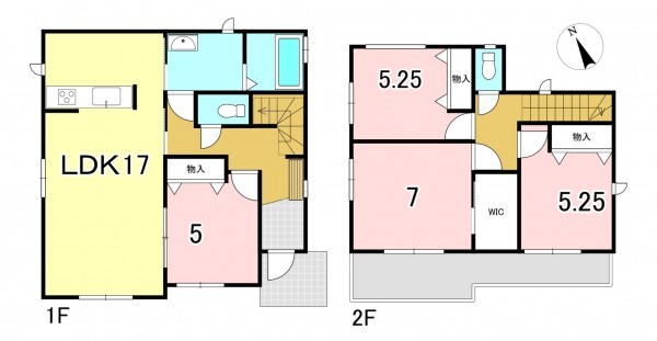一宮市三ツ井、新築一戸建ての間取り画像です