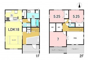 一宮市小信中島、新築一戸建ての間取り画像です