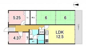 一宮市北今、マンションの間取り画像です