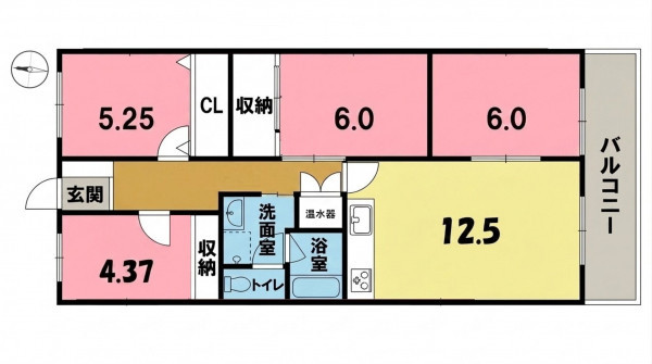 一宮市北今、マンションの間取り画像です
