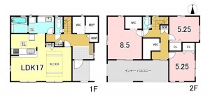 一宮市三条、新築一戸建ての間取り画像です