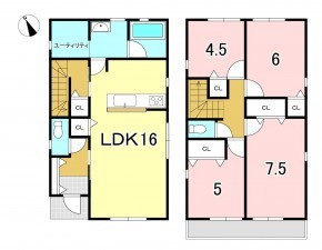 一宮市緑、新築一戸建ての間取り画像です