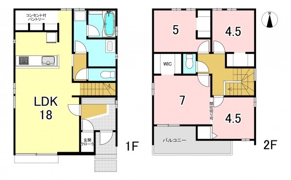 一宮市花池、新築一戸建ての間取り画像です