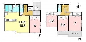 一宮市丹陽町重吉、新築一戸建ての間取り画像です