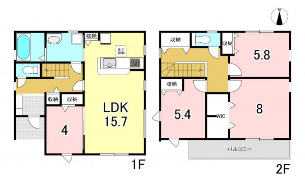 一宮市森本、新築一戸建ての間取り画像です