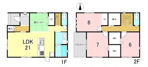 一宮市大和町福森、新築一戸建ての間取り画像です