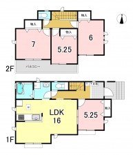 一宮市萩原町戸苅、新築一戸建ての間取り画像です