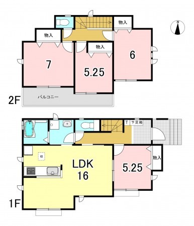 一宮市萩原町戸苅、新築一戸建ての間取り画像です