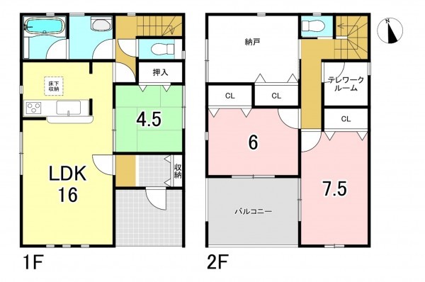 一宮市開明、新築一戸建ての間取り画像です