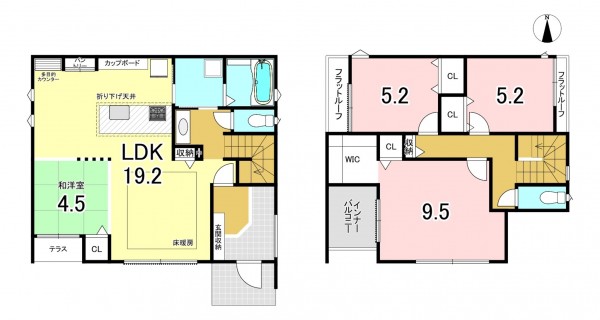一宮市大和町馬引、新築一戸建ての間取り画像です