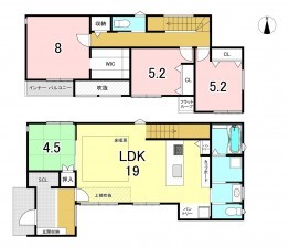 一宮市大和町馬引、新築一戸建ての間取り画像です