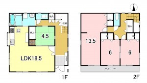 一宮市末広、中古一戸建ての間取り画像です