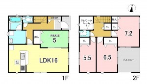一宮市奥町、新築一戸建ての間取り画像です