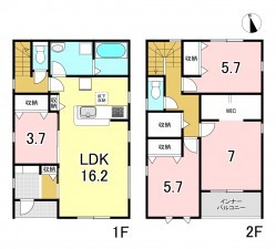 一宮市萩原町萩原、新築一戸建ての間取り画像です