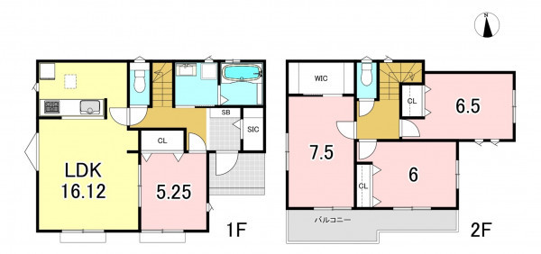 一宮市萩原町林野、新築一戸建ての間取り画像です