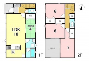 一宮市平安、新築一戸建ての間取り画像です