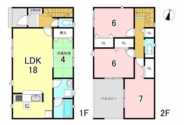 一宮市平安、新築一戸建ての間取り画像です
