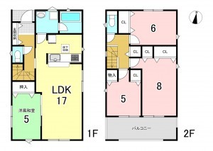 一宮市平安、新築一戸建ての間取り画像です