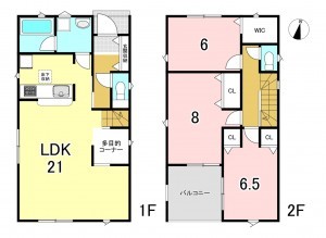 一宮市平安、新築一戸建ての間取り画像です