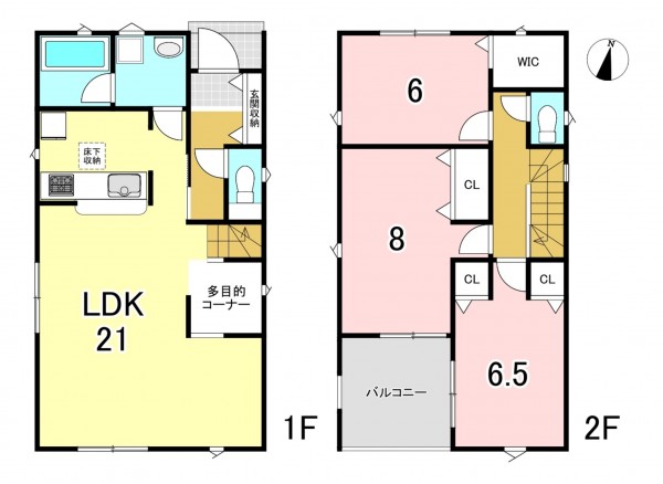 一宮市平安、新築一戸建ての間取り画像です