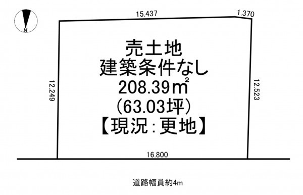 一宮市冨田、土地の間取り画像です