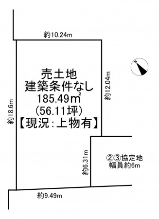 一宮市丹陽町外崎、土地の間取り画像です