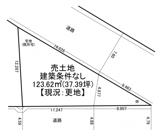 一宮市千秋町加茂、土地の間取り画像です