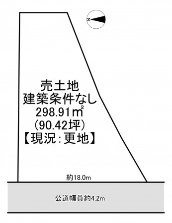 一宮市浅井町小日比野、土地の間取り画像です