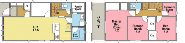 一宮市篭屋、新築一戸建ての間取り画像です