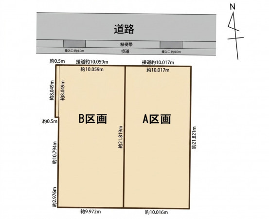 一宮市柚木颪、土地の間取り画像です